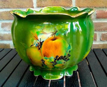 Antieke Jardinière Bloempot - Fruit Decor - 20X26CM beschikbaar voor biedingen