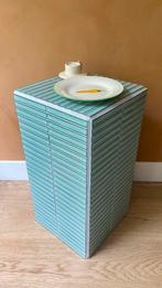 Turquoise Mozaïek Bijzettafel, tegeltafel, Overige materialen, Vierkant, Ophalen of Verzenden, Zo goed als nieuw