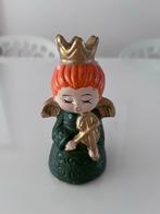 Vintage aardewerken kerstengeltje met viool, kandelaar!, Diversen, Kerst, Ophalen of Verzenden, Gebruikt