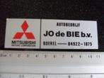 sticker autobedrijf jo de bie boekel logo mitsubishi motors, Verzamelen, Stickers, Bedrijf of Vereniging, Zo goed als nieuw, Verzenden