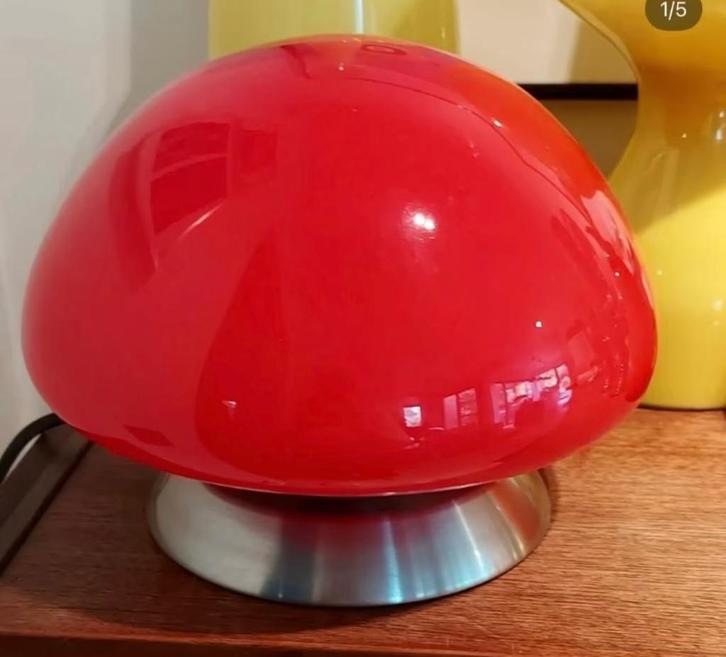 Rode mushroom touch lamp, Huis en Inrichting, Lampen | Tafellampen, Minder dan 50 cm, Kunststof, Ophalen of Verzenden