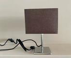 Schemerlamp chroom vierkant met bruine lampen kap, vintage, Huis en Inrichting, Lampen | Tafellampen, Modern vintage, Ophalen of Verzenden