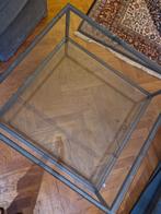 Riviera Maison Salontafel Glas/Ijzer 1x1m, Huis en Inrichting, Tafels | Salontafels, Gebruikt, Vierkant, Ophalen of Verzenden