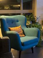 Turquoise Fauteuil Viborg - Stof Artemis, Huis en Inrichting, Ophalen, Minder dan 75 cm, Zo goed als nieuw, 75 tot 100 cm
