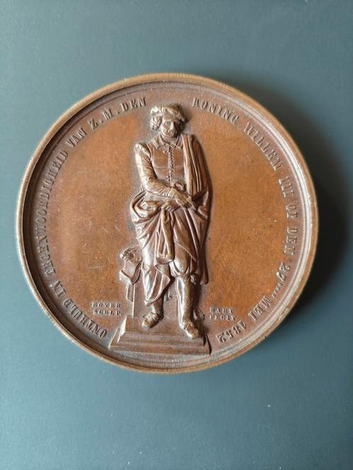 Penning brons. Onthulling beeld Rembrand 1852, Postzegels en Munten, Penningen en Medailles, Brons, Ophalen of Verzenden