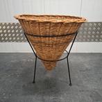Vintage rotan puntmand mand Winkelmand Plantenbak Kattenmand, Ophalen, Gebruikt, Mand, Riet