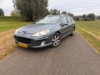 Peugeot 407 2.0 16V SW 2005 Grijs Bluetooth pano dak, Auto's, Voorwielaandrijving, 136 pk, 74 €/maand, 4 cilinders