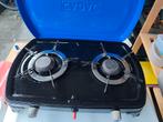 Gasstel 2 pits - Aansluiting gasbus - Zo goed als nieuw, Caravans en Kamperen, Ophalen, Zo goed als nieuw