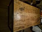 eettafel 1 x 2 m mangohout met zwart staal, Huis en Inrichting, Tafels | Eettafels, Ophalen, 200 cm of meer, 50 tot 100 cm, Zo goed als nieuw