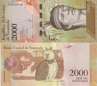 VENEZUELA 08.2016 2000 bolivares fuerte #96b UNC, Postzegels en Munten, Bankbiljetten | Amerika, Los biljet, Zuid-Amerika, Verzenden