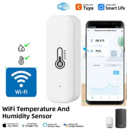 WiFi Thermometer Hygrometer Temperatuur Draadloos App TH06 -, Audio, Tv en Foto, Weerstations en Barometers, Nieuw, Ophalen of Verzenden