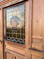zeldzame antiek eiken kasteeldeur glas in lood !!!, Doe-het-zelf en Verbouw, Deuren en Horren, Ophalen, Gebruikt, 120 cm of meer