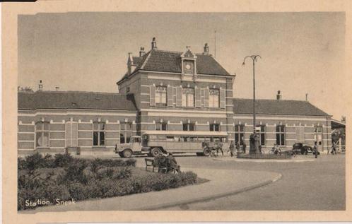 Sneek , het Station, Verzamelen, Ansichtkaarten | Nederland, Ongelopen, Friesland, Ophalen of Verzenden