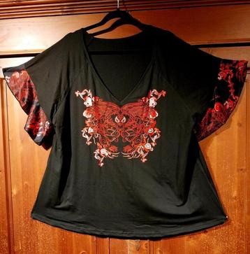  zwart shirt rode tribal print 50/52 beschikbaar voor biedingen