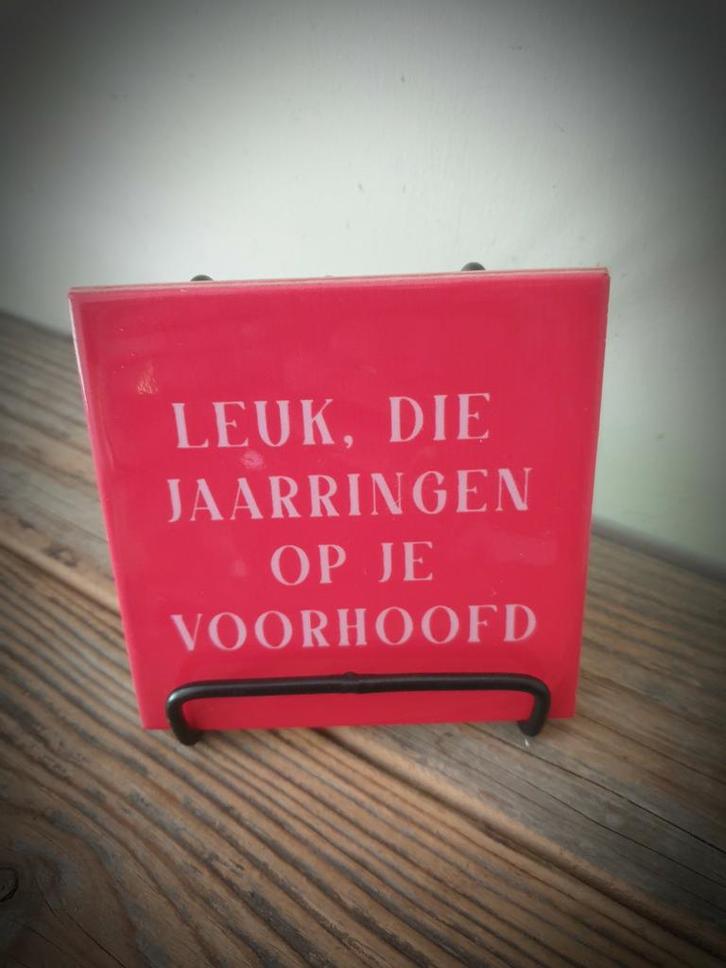 Tekst tegel "Jaarringen" teksttegel met spreuk, Huis en Inrichting, Woonaccessoires | Tekstborden en Spreuken, Nieuw, Ophalen of Verzenden