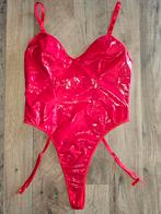 Lak body met nylons, Verzenden, Zwart, Body of Korset