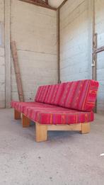 Jaren 60 design bank, Ophalen, Gebruikt, Hout, 75 tot 100 cm