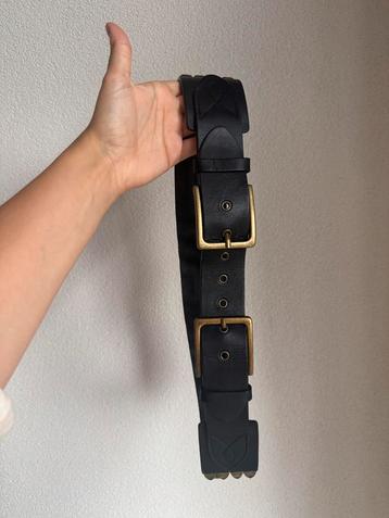 Vintage Y2K zwarte leren riem met studs beschikbaar voor biedingen
