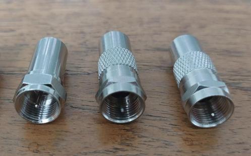 Coax Adapters/Koppelstukken F-Connecter Male/Coax Male (3x)., Audio, Tv en Foto, Audiokabels en Televisiekabels, Nieuw, Coaxiale kabel