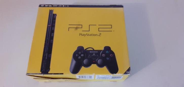 Playstation 2 Slim Incl. Doos en Accesoires, Spelcomputers en Games, Spelcomputers | Sony PlayStation 2, Zo goed als nieuw, Slim