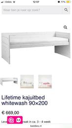 Lifetime bed whitewash (kajuit en evt extras), Kinderen en Baby's, Kinderkamer | Bedden, Ophalen, 85 tot 100 cm, Gebruikt, Lattenbodem