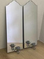 Kaarsenhouder met spiegel , 2 stuks, Ophalen, 25 tot 50 cm, Zo goed als nieuw, Grijs