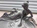 Art Nouveau Tinnen Schaal Carl Kurz Edeltinnen, Antiek en Kunst, Antiek | Schalen, Ophalen of Verzenden