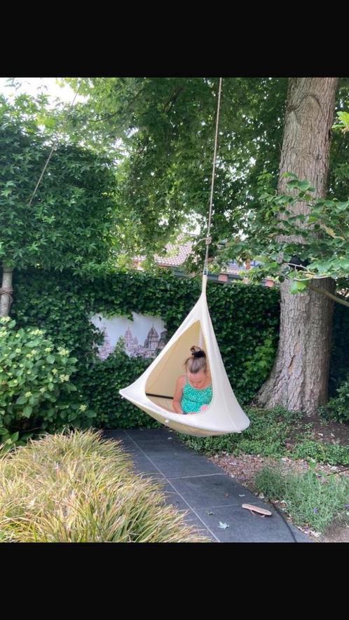 Hamgstoel voor binnen of buiten cacoon creme kleurig, Tuin en Terras, Hangmatten, Zo goed als nieuw, Buiten, Ophalen of Verzenden