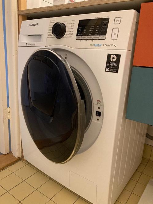Samsung EcoBubble Was-droogcombinatie 7/5 kg, Witgoed en Apparatuur, Was-droogcombinaties, Gebruikt, 6 tot 8 kg, 85 tot 90 cm