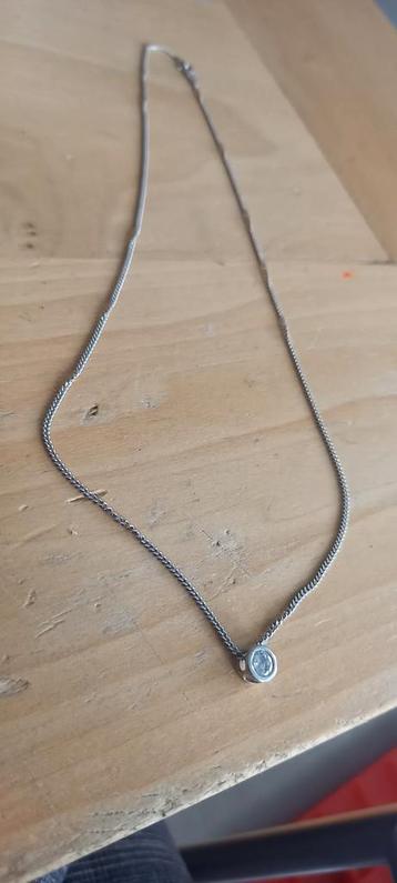 MOOIE RETRO ZILVEREN KETTING MET IDEM 925 GEMERKTE HANGER VO beschikbaar voor biedingen