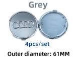 Audi naafdoppen grijs zilver 61mm 4 stuks nieuw, Verzenden, Zo goed als nieuw