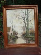 Rustiek 'Bruggetje' (Hollandse school), olieverf van Mulder., Ophalen of Verzenden