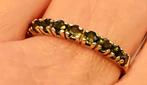 Gouden ring 585-rijring-saffier-mt.19, 19 tot 20, Met edelsteen, Dame, Goud