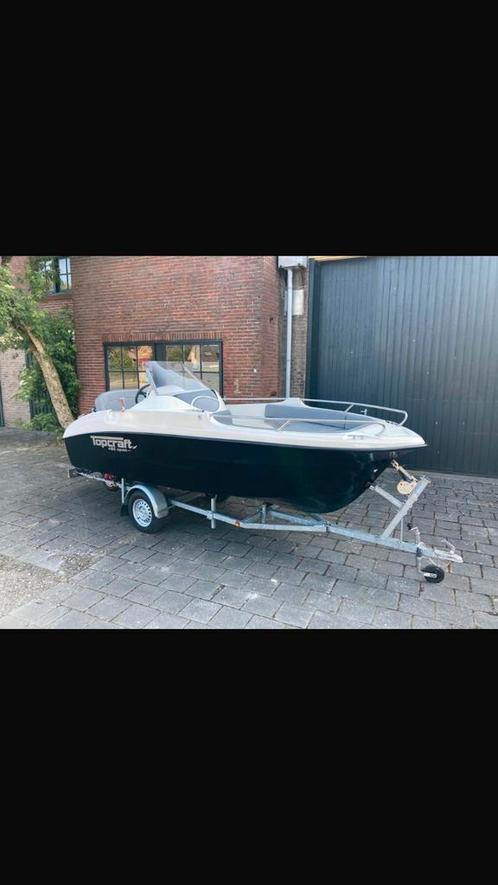 Topcraft 485 open console op trailer, Watersport en Boten, Vis- en Consoleboten, Zo goed als nieuw, Tot 10 pk, 3 tot 6 meter, Benzine