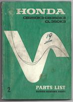 Honda CB250 K3 CB350K3 CL350 K3 parts list (066v), Motoren, Ophalen of Verzenden, Honda