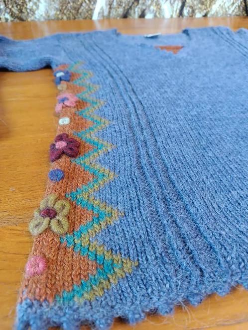 💖Prachtige 100% Alpaca wollen trui XL, Kleding | Dames, Truien en Vesten, Zo goed als nieuw, Maat 42/44 (L), Blauw, Ophalen of Verzenden