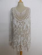 Ibiza/boho beige haak look tuniek/top! XL, Kleding | Dames, Blouses en Tunieken, Verzenden, Zo goed als nieuw, Maat 46/48 (XL) of groter