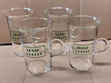 Mooi set van 4 stuks Irish coffee of koffie glazen   beschikbaar voor biedingen