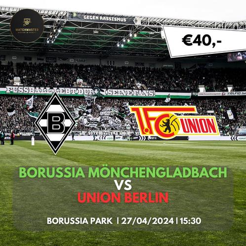 Kaarten Borussia Mönchengladbach-Union Berlin (Bundesliga), Tickets en Kaartjes, Sport | Voetbal, April