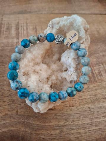Natuurkralen armband met Maifan Blue  beschikbaar voor biedingen