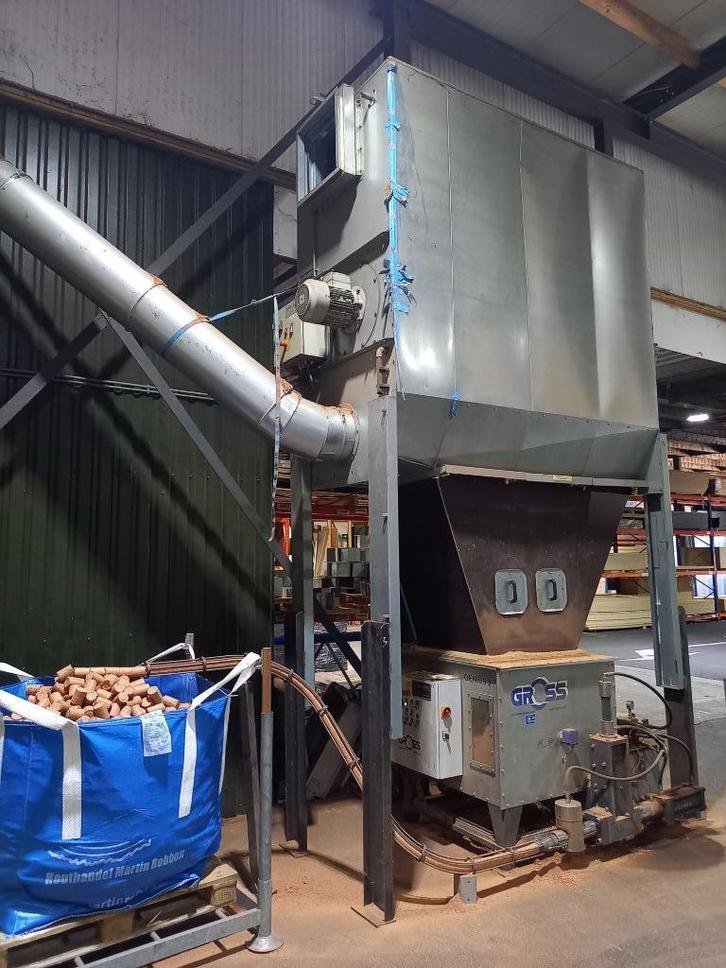 Afzuiginstallatie met brikettenpers, vol automatisch., Doe-het-zelf en Verbouw, Gereedschap | Overige machines, Gebruikt, Ophalen of Verzenden
