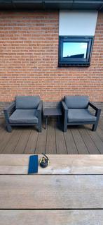 Tuinstoelen set antraciet grijs met tafeltje, Ophalen, Gebruikt, Aluminium