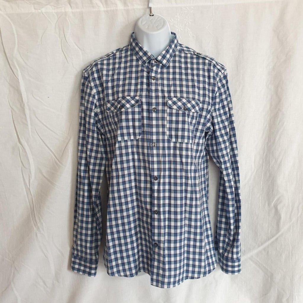 Mooi blauw wit geruit overhemd. Mt S. Merk River Island, Kleding | Heren, Overhemden, Blauw, Ophalen of Verzenden, Zo goed als nieuw
