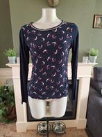 Tramontana blauwe vogel top shirt S 36, Tramontana, Zo goed als nieuw, Lange mouw, Maat 36 (S)