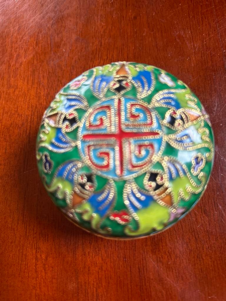 Cloisonné Doosje met Deksel, Ophalen of Verzenden
