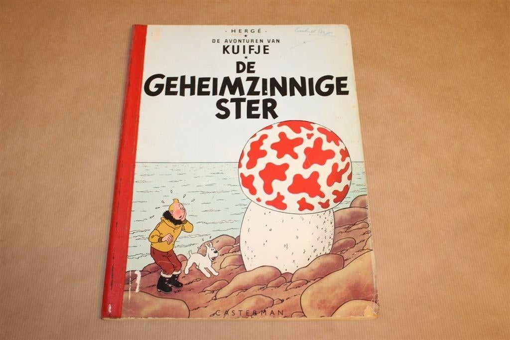 Kuifje - De geheimzinnige ster - Oude druk met linnen rug, Boeken, Stripboeken, Eén stripboek, Ophalen of Verzenden, Gelezen