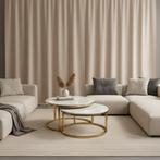 Crème Marmeren Doblo Salontafel Set - 80/70 cm, 50 tot 100 cm, Overige materialen, Rond, Nieuw