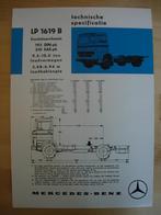 Mercedes LP 1619 B 1971 Specificatie Brochure LP1619, Zo goed als nieuw, Mercedes-Benz, Mercedes, Ophalen of Verzenden