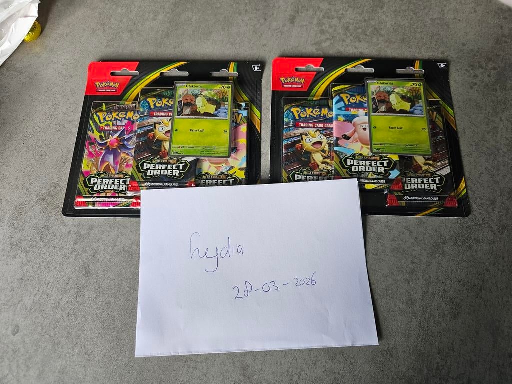 Pokémon Perfect Order 3 pack blister Chikorita, Ophalen of Verzenden, Nieuw, Booster