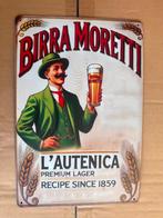 Birra Moretti L'Autentica Vintage Reclamebord 30 bij 20, Ophalen of Verzenden, Zo goed als nieuw, Reclamebord